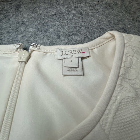 J. Crew Ivory Lace Cap Sleeve Sheath Dress with Pockets Size 2 - Picture 3 of 5